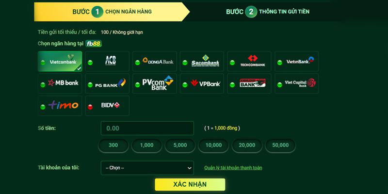 Đăng nhập vào ứng dụng Internet Banking của ngân hàng bạn và thực hiện chuyển tiền đến số tài khoản đã được cung cấp